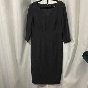 Lands' End Elegant Black Long Sleeve Dress
